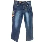 Ed Hardy Jeans Women 34 Blue Wide Leg Brave Hearts Stay True Eagle NWT