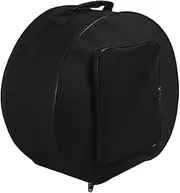 Justivana Compact Snare Drum Bag Backpack Case with Shoulder Strap Outside Pockets Musical Instrument Accessory Black 40x18cm