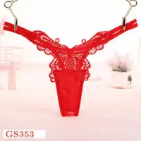 在飛比找蝦皮購物優惠-Merah Gs353 女式內褲性感丁字褲蝴蝶丁字褲 2 紅