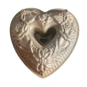 NWT Williams Sonoma Nordic Ware Floral Heart Bouquet Gold Bundt Pan 6 Cups