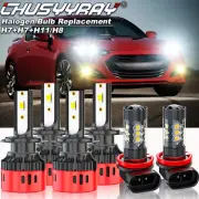 Combo 2-Sides LED Headlight Fog Light Bulbs For Hyundai Genesis Coupe 2013-2016 (for: Smart)