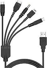 5 in 1 USB Charger Cable Cord for Nintendo DS Lite/Wii U/New 3DS(XL/LL), 3DS(XL/LL), 2DS, DSi(XL/LL), NDS/GBA SP(Gameboy Advance sp), PSP 1000 2000 3000, Multi-Function Interface Fast Charging Cable