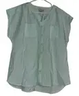 NWT Van Heusen Sleeveless Button Down Shirt Sz L Light Blue