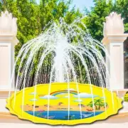 68''Inflatable Splash Pad Water Sprinkler Pool for Kids Toddlers Baby Backyard
