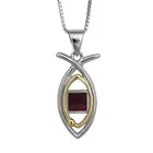 Pendant Jesus Fish Sterling Silver Gold 9K Nano Sim New Testament Jewelry Gift