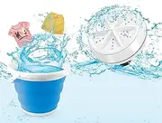Portable Washing Machine, Mini Washing Machine with 10L Foldable Laundry Bucket, for Socks Underwear, Travel Business Trip Or College Rooms
