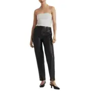 NWT Madewell x Aimee Song Slim Tapered Faux Leather Pants Black Size 6
