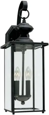 Sea Gull Lighting 8468EN-12 Jamestowne 2-Light Outdoor Wall Lantern in Black