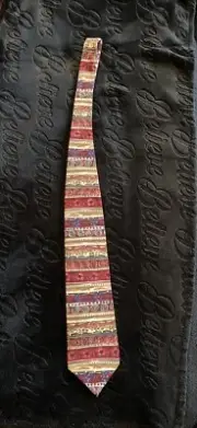 NWT Jerry Garcia Tie Horizontal Pattern Multicolor 100% Silk Made