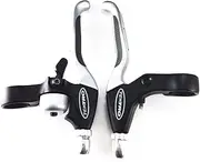 Tektro CL535RT+CL530RS MTB BMX Hybrid Brake Lever Silver with Bell/Rubber Grip