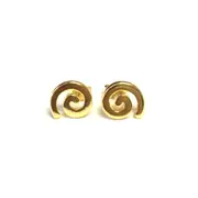 Sterling Silver 18 Karat Gold Overlay Greek Spira Stud Earrings