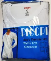 Picopi Men's Base Layer Set Thermal Sleepwear Top & Bottom Size Large