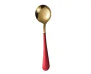Soup Spoons Anti-rust Easy to Clean Stainless Steel Colorful Multi-purpose Dinner Spoons for Kitchen-Red B