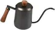 Generic Coffee Kettle Gooseneck Coffee Kettle Comfortable Grip Coffee Maker Portable Teakettle Spout Coffee Pot for Outdoor Indoor, Black 600ml