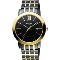 在飛比找PChome24h購物優惠-VOGUE 尊爵時尚羅馬腕錶-IP黑x雙色版 2V1407-