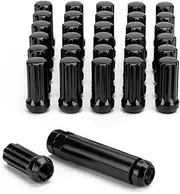 9/16-18 Lug Nuts for 1994-2011 Dodge Ram 2500 3500, 2002-2010 Ram 1500, 1988-1998 Ford F250 F350, 2004-2009 Durango, 32PCS 7 Spline Wheel Lug Nuts 9/16x18 Black with Socket Key for Aftermarket Wheels