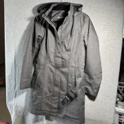 Grey Eddie Bauer Womens Green Girl on the Go Waterproof Trench Coat-Size M