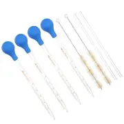 Graduated Pipettes, 4 Pack 5ml Glass Pipette with Bulb 2 Brushes