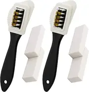 [Awpeye] 2 Sets of Suede Brush Brush & Nubuck 2 Pieces 4-Way Brush + 4 Eraser, Premium Shoe Cleaner Kit
