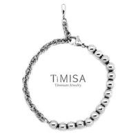 在飛比找momo購物網優惠-【TiMISA】珍珠心 純鈦手鍊