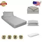 Luxurious 4-PC Cot Sheet Set with Deep Pocket - 30" x 75" in Light Grey