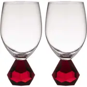 2PK Zhara 350ml Wine Glass Water/Juice Cocktail Drinkware Glassware Cup Ruby