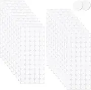 RETON 1200pcs 0.79 inch Self-Adhesive Hook and Loop Dots, Strong Sticky Sticker Self Adhesive, Double Sided Sticky Back Dots Tapes for Home, Office, Classroom School (White)
