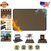 Durable 38x65 Inch BBQ Grill Mat - Multi-Layer Fireproof & Oil-Proof Design