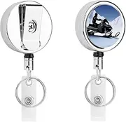 [WYUSPGK] Stainless Steel ID Clamp, Snowmobile Print Durable Office ID Clamp Professional ID Clamp Polished ID Clamp, White