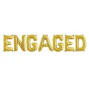 16-inch Gold ENGAGED Foil Balloon Banner