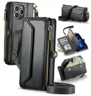 Crossbody Wallet Case Compatible with RFID Blocking 10 iPhone 13 Pro Max Black