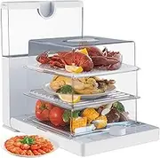 Electric 3 Tier Food Steamer, 1500W Vegetable Meat Steamer with 60 Minute Timer & BPA Free Removable Baskets, 18.8L Capacity for Veg Meat Fish Rice