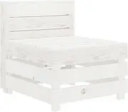 Garden Pallet Sofa, White Pinewood Outdoor Furniture, Durable Weather-Resistant Bench for Patio & Living Room