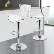 2x ALFORDSON Bar Stools Swivel Chair White