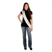 Bride to Be White Gold Satin Sash Ribbon Hens Night Kitchen Tea Bachelorette