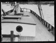 Stern of Mr Lee K Murray's yacht Day Dream as seen from the bow, Sy- Old Photo