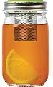Jarware Tea Infuser Lid for Regular Mouth Mason Jars, Green