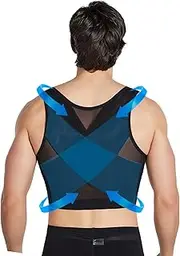 [WUJNANG] Back Support Vest Shapewear Tops Prevent Hunchback Sagging Shaper Chest Brace for Men Posture Corrector,Black-Medium