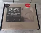 Chaps Sheets King Size Beige Tan Wrinkle Resistant Solid Ultra Soft 6 Piece Set