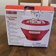 Zoku Ice Cream Maker Red Gelato Sorbet Sherbert