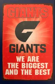 GWS Giants AFL Replica Tin Sign Static Cling Wall Decal