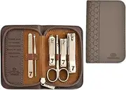 6 Pieces Carbon Steel Manicure Grooming Kit Professional Nail Care Tools with Luxurious Travel Case Manicure Set