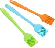 3Pcs Silicone Oil Brush for Barbecue Baking Long Handle Kitchen Pastry Brush Heat Resistant Durable Practical Silicone Baking Tools for Saucing Grilling Random Color
