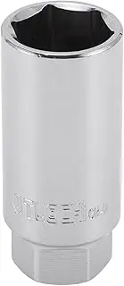 X AUTOHAUX Spark Plug Impact Socket 63mm for Car Motorcycle Dirtbike Repair Hardware Tool CR-V Silver Tone Durable 6 Point 21mm 3/8 Inch Drive