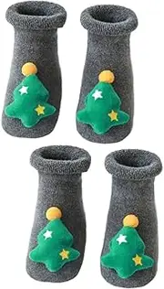 [WRITWAA] 2 Pairs Christmas Stocking Cartoon Socks Cute Sock Room Socks Skin-friendly Socks Winter Socks Christmas Stockings Slipper Socks Christmas Socks Funny Cotton Socks, Grey, 2