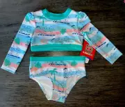 Girls CoCoMelon 2pc RashGuard Swimsuit Long Sleeve UPF 50+ 12M 18M 2T 3T