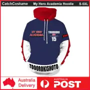 My Hero Academia Hoodie Jumper Shoto Todoroki Cosplay Sweatshirt Casual Jacket