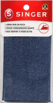 SINGER Jumbo Iron-On Denim Patch, 8-Inch by 10-Inch