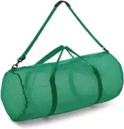 Champion Oversized Mesh Duffel Ball Bag with Shoulder Strap, 36"x15" - GREEN