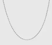 925 Sterling Silver Mens Rope Chain Necklace 2.5mm Rhodium Plated Italian Jewelry